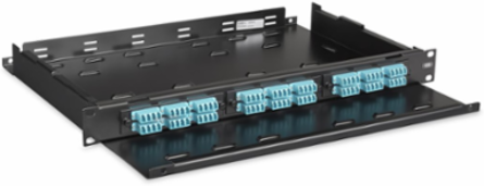 Fiber Optic Rack Mount Tray, 1 Rack Unit, 3 FSP Openings, 18.3 Inch Width