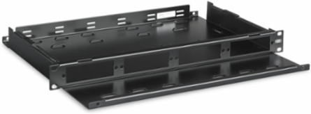 Rack Mount Fiber Optic Tray, 1 Rack Unit, 4 H4 Openings, 18.5 Inch Width
