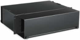 Rack Mount Fiber Optic Tray, 3 Rack Unit, 12 FSP Openings, 16 Gauge Steel