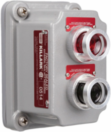 Aluminum Factory Sealed Double Pilot Light Cover, 6.63 x 6 x 4.38 Inch, Red-Green