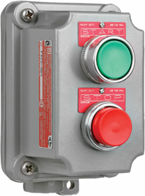 Aluminum Momentary Contact Double Push Button Cover, 6.625 x 6.25 x 4.125 Inch, NEMA 3, 2NO/2NC