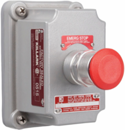 Aluminum Factory Sealed Push/Pull Mushroom Switch, Red, 1NO/1NC, NEMA 3