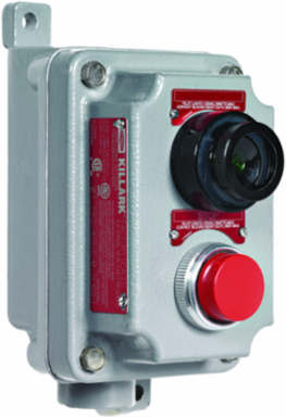 Seal-XM Aluminum Control Station - 1/2 Inch Hub, Red Button, NEMA 3 Rated