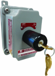 Aluminum 2-Position Keyed Selector Switch Cover with 1/2 Inch Hub