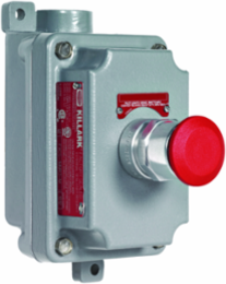 Aluminum Dead-End Push/Pull Mushroom Switch Red Button 1/2 Inch Hub 10A NEMA 3