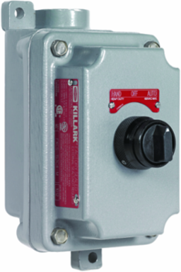 Aluminum Dead-End 3-Position Selector Switch, Hub Size 1/2 Inch, 10 A Rated