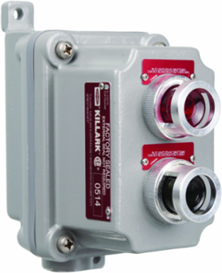 Aluminum Pilot Light Control Station 120V, Double, Hub Size 3/4 Inch