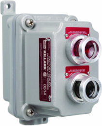 Aluminum Pilot Light Control Station 120V, Double, Hub Size 3/4 Inch