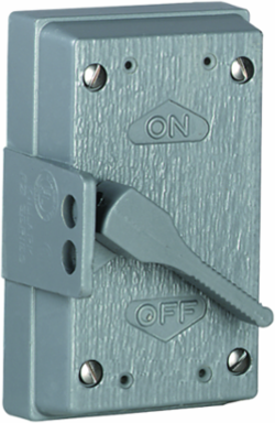 Square Toggle Switch Device Box Cover, 5 Inch x 3 Inch x 3 Inch, Powder Epoxy Paint