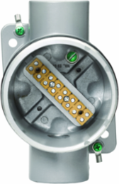 Terminal Box, 3-1/2 Inch Round Body, 1 Inch NPT Hubs, IP66, Aluminum