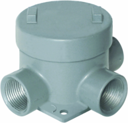 Aluminum Outlet Body T Type with Hub Size 3/4" & 1-1/2", 6.63 x 6 x 4.38 Inch