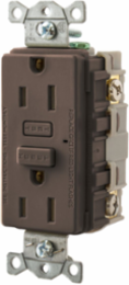 GFCI Receptacle 15 Amp Brown with Ground Fault Indicator