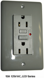 Circuit Guard LED GFCI Receptacle 15A 125V, Red, Commercial Grade