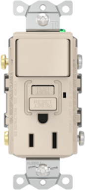 Heavy Duty, AUTOGUARD® Commercial Grade GFCI Receptacle, Tamper-Resistant, 15A 125V, Combination Switch, Light Almond