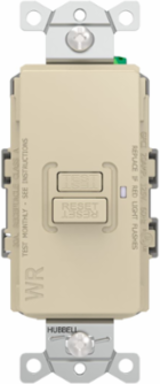 Heavy Duty, AUTOGUARD® Commercial Grade GFCI Receptacle, 20A 125V, Blank Face, Ivory