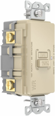 Heavy Duty, AUTOGUARD® Commercial Grade GFCI Receptacle, 20A 125V, Blank Face, Ivory