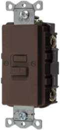 Self-Test Faceless GFCI Receptacle, 20A 125V, 2-Pole, Brown