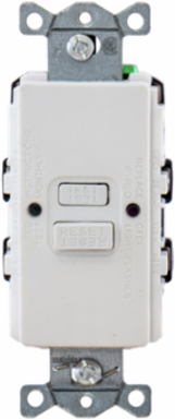 Self-Test Faceplate GFCI, 20A 125V, 2-Pole 3-Wire, White