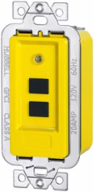 GFCI Module 20A 120V AC Manual Set, 3.1 Inch, Yellow