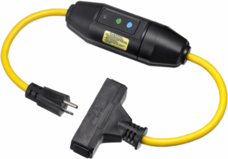 GFCI Line Cord, 15A 125V, 3 Conductors, 25 Ft, Yellow