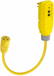 GFCI Plug, 15A 125V AC, 1 Inch Cord, Yellow