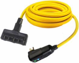 Portable GFCI Triple Tap Outlet, 15A, 120V, 25' - 12/3 SJEOW