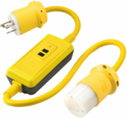 Manual Set GFCI Linecord, 15A 120V, 3' Cord, Yellow