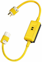 GFCI Linecord, 20A 120V AC, 3' Length, Manual Set, Black