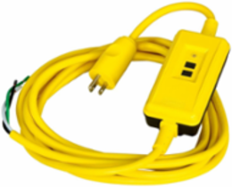 GFCI Line Cord, 15A 120V AC, 15' Length, Manual Set, 3 Conductors