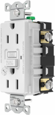 Heavy Duty, AUTOGUARD® Commercial Grade GFCI Receptacle, 15A 125V, With Alarm, White