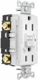 Heavy Duty, AUTOGUARD® Commercial Grade GFCI Receptacle, 15A 125V, With Alarm, White