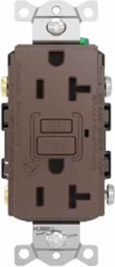 Heavy Duty, AUTOGUARD® Commercial Grade GFCI Receptacle, 20A 125V, With Alarm, Brown