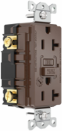 Heavy Duty, AUTOGUARD® Commercial Grade GFCI Receptacle, 20A 125V, With Alarm, Brown
