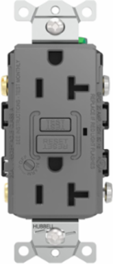 Heavy Duty, AUTOGUARD® Commercial Grade GFCI Receptacle, 20A 125V, With Alarm, Gray