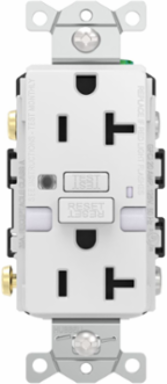 Heavy Duty, AUTOGUARD® Commercial Grade GFCI Receptacle, 20A 125V, With Night Light, White