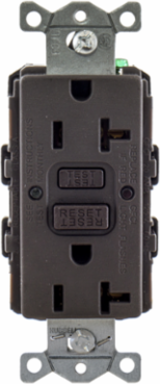 Ground Fault GFCI Receptacle 20A 125V 5-20R Brown