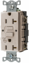 GFCI Receptacle, 20A 125V, 2-Pole 3-Wire Grounding, Light Almond, Alarm