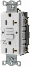 GFCI Receptacle, 20A, 125V, 5-20R, Self-Test with Alarm, White