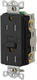 GFCI Receptacle, Self Test, 15A 125V, Tamper-Resistant, Black