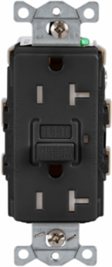 GFCI Receptacle, 20A 125V, 5-20R, Tamper-Resistant, Black