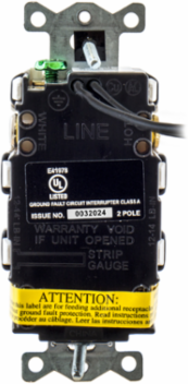 GFCI Receptacle with Single Pole Switch, 15A 125V, 5-15R, White