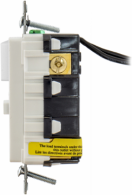 GFCI Receptacle with Single Pole Switch, 15A 125V, 5-15R, White