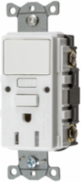GFCI Receptacle with Single Pole Switch, 15A 125V, 5-15R, White