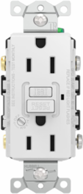 Heavy Duty, AUTOGUARD® Commercial Grade GFCI Receptacle, Tamper-Resistant, 15A 125V, With Alarm, White