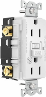Heavy Duty, AUTOGUARD® Commercial Grade GFCI Receptacle, Tamper-Resistant, 15A 125V, With Alarm, White
