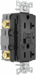 Heavy Duty, AUTOGUARD® Commercial Grade GFCI Receptacle, Tamper-Resistant, 20A 125V, With Alarm, Black