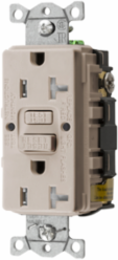 Power Protection Devices, Receptacle, Self Test, GFCI, Commercial Grade, 20A 125V, 2-Pole 3-Wire Grounding, 5- 20R, Light Almond