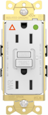 Fed Spec, Hospital Grade, 5-15R AUTOGUARD® Self-Testing, Self-Grounding GFCI