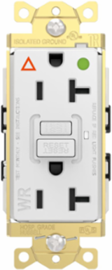 Fed Spec, Hospital Grade, 5-20R AUTOGUARD® Self-Testing, Self-Grounding GFCI