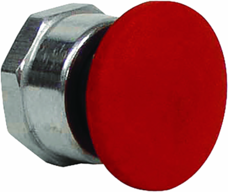Momentary Mushroom Push Button, Red, 6.31 Inch x 2.25 Inch x 1.25 Inch, UL Listed